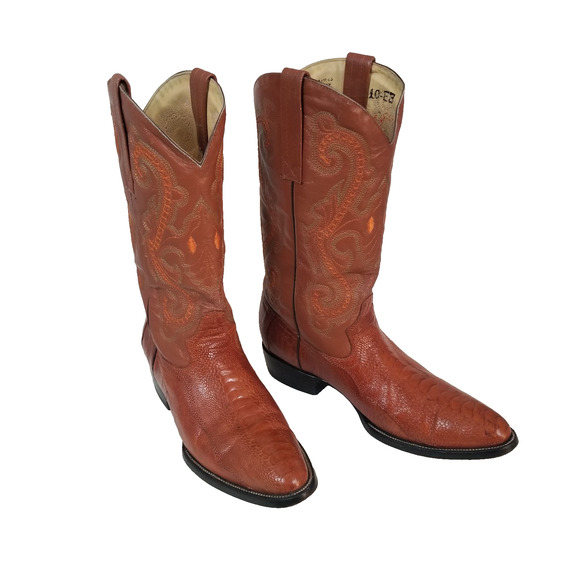 Corral Exotic Ostrich Cowboy Boots Men’s Brown Western Size 10 EE Wide Leather